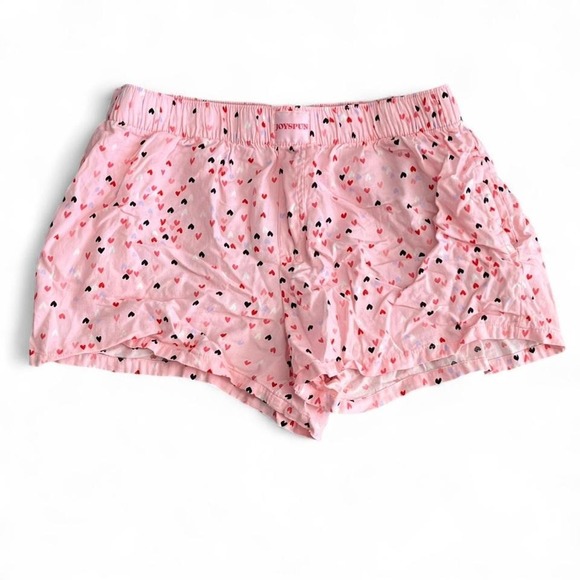 Joyspun Pants - Joyspun Pink Heart Print Sleep Shorts Women's Small Cozy Lounge Pajama Y2K